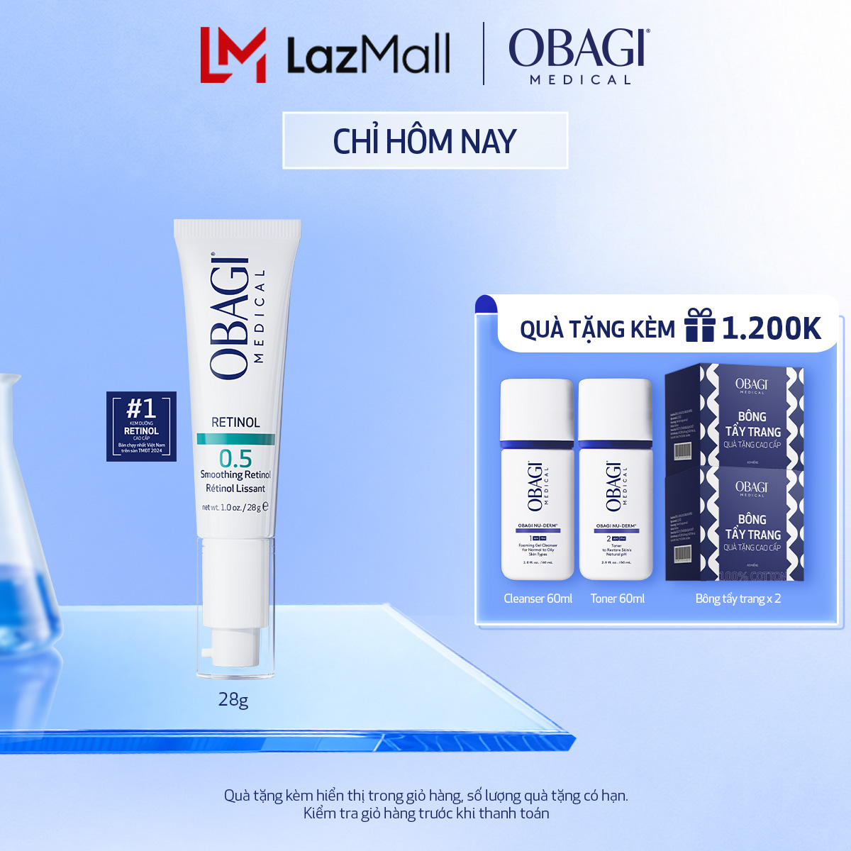 Kem dưỡng ẩm  làm giảm nếp nhăn Obagi Medical Retinol 0.5