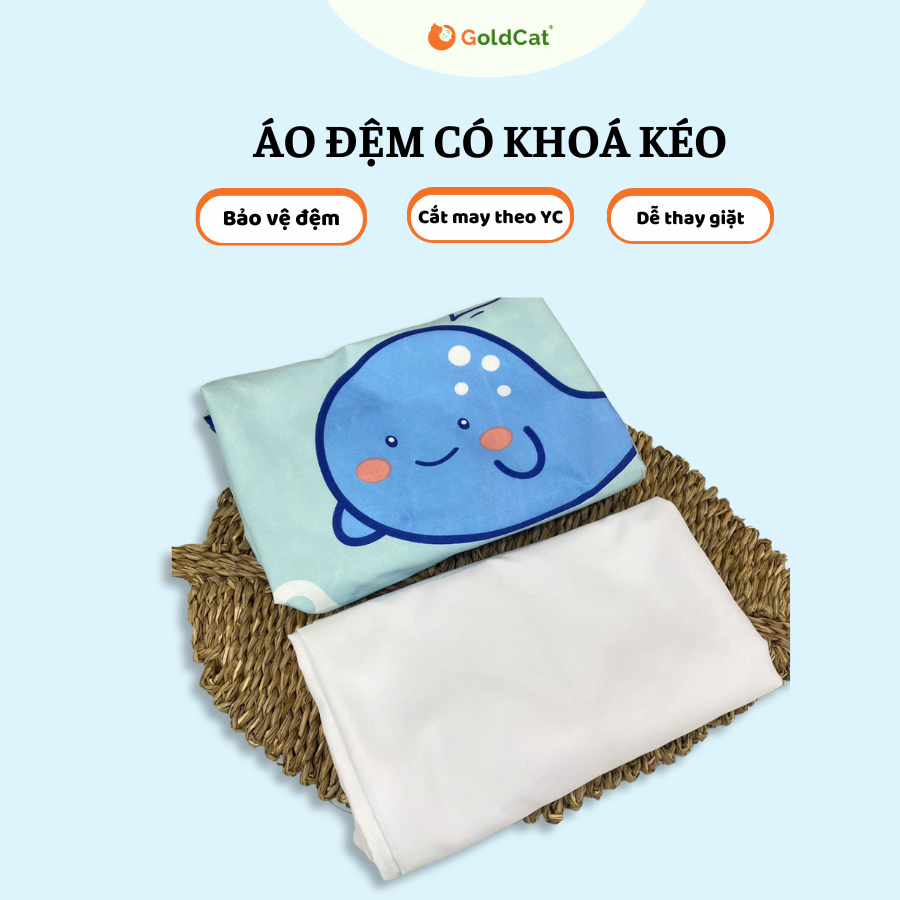 Áo Đệm GOLDCAT Thiết Kế Kéo Khoá Dễ Dàng Thay Giặt, Giúp Bảo Vệ Đệm Khỏi Trầy Xước Bụi Bẩn