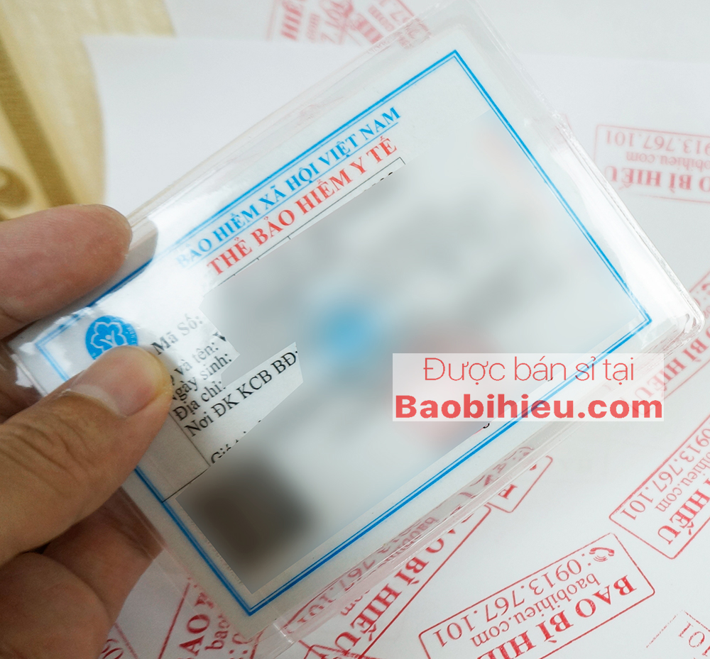 Túi đựng THẺ BẢO HIỂM Y TẾ và giấy tờ khổ A7 (nhựa dẻo trong, có nắp đậy) B232