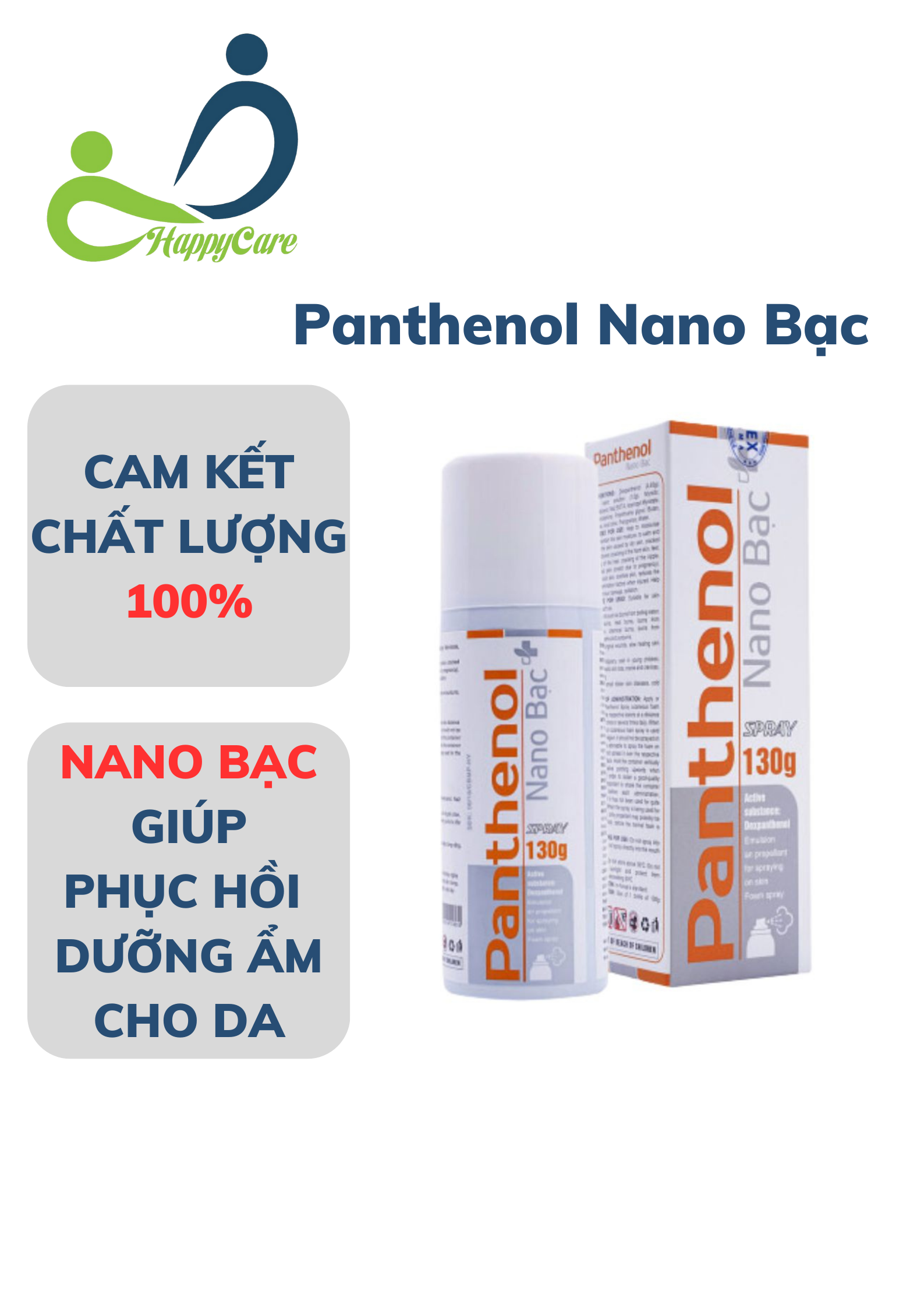 Chai xịt phỏng panthenol nano bạc 130g
