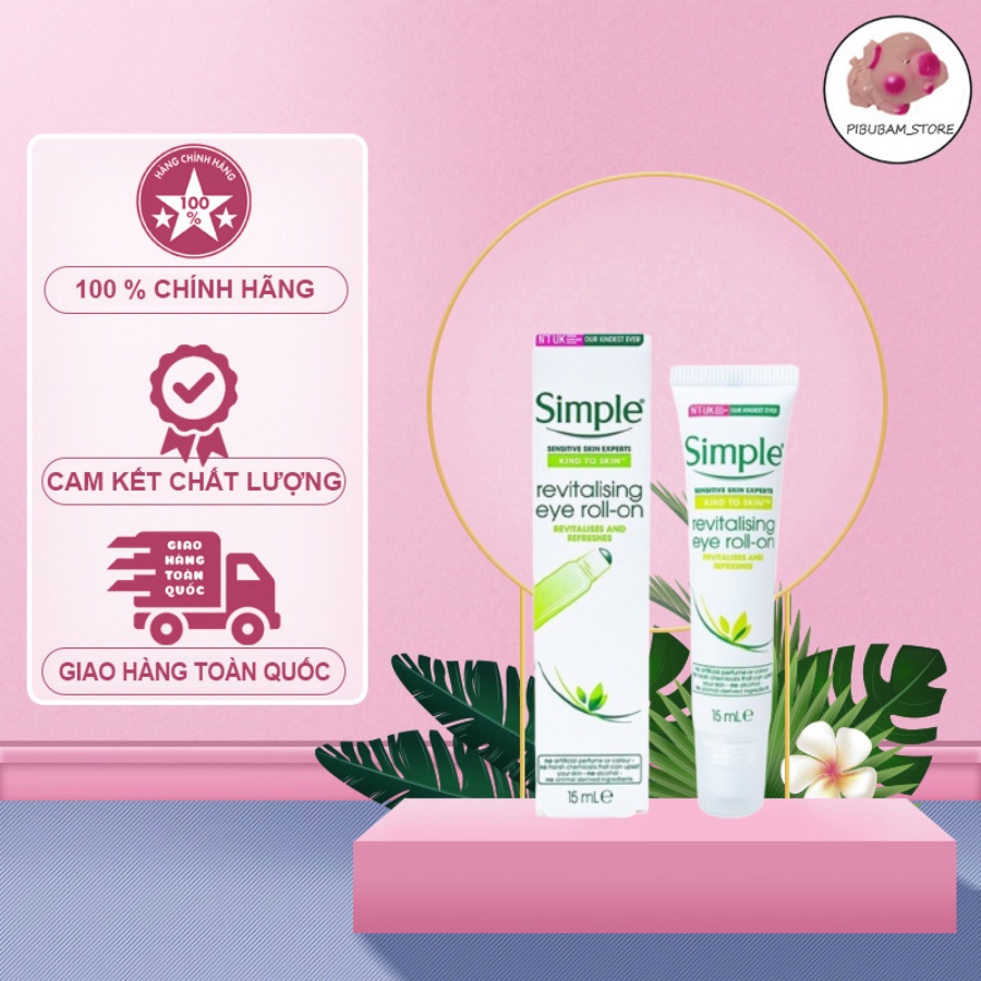 Lăn Dưỡng Mắt Simple Kind To Skin Revitalising Eye Roll-On