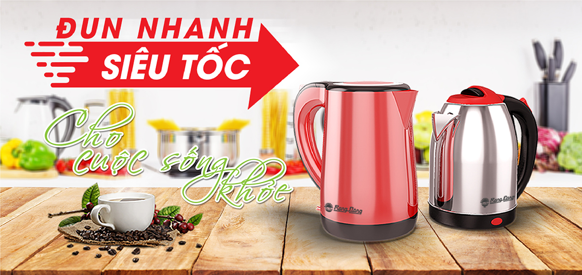 Ấm siêu tốc Rạng Đông, ấm đun nước nóng inox 304 siêu bền- Hàng chính hãng BH 12 tháng