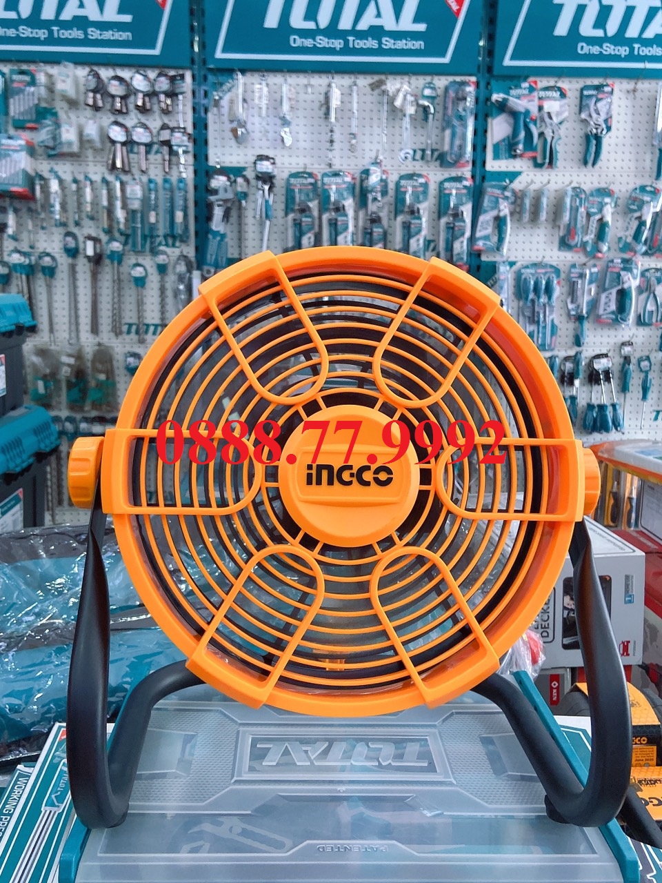 Quạt dùng pin lithium 20v ingco cfali2002 hai tốc độ quạt công nghiệp điều chỉnh độ nghiêng 360 độ