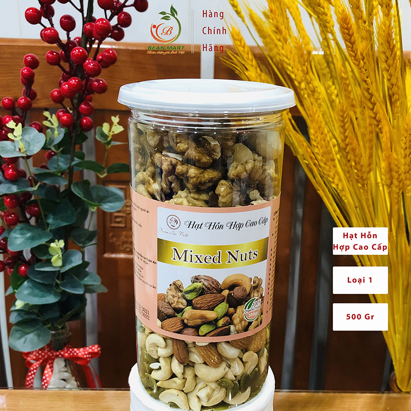 Hạt mix granola - hạt mix 5 loại hạt cao cấp - hủ 500gr