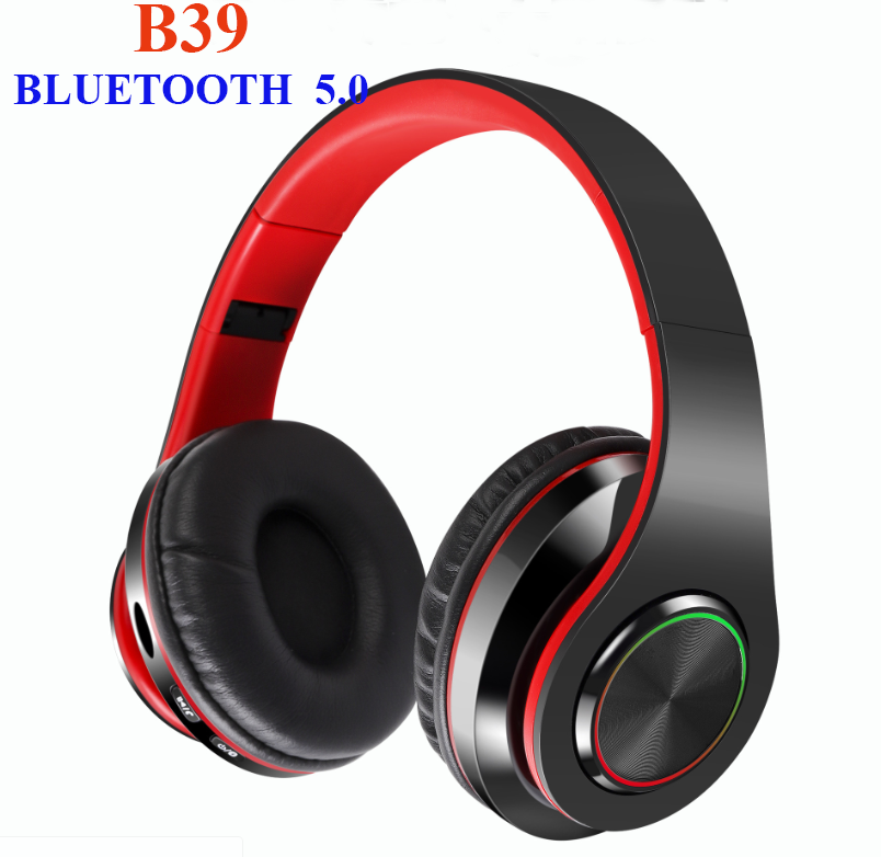Tai nghe Bluetooth 5.0 B39 - Tai Nghe chụp tai, chống nước, có mic đàm thoại, trả lời cuộc gọi, điều khiển âm lượng