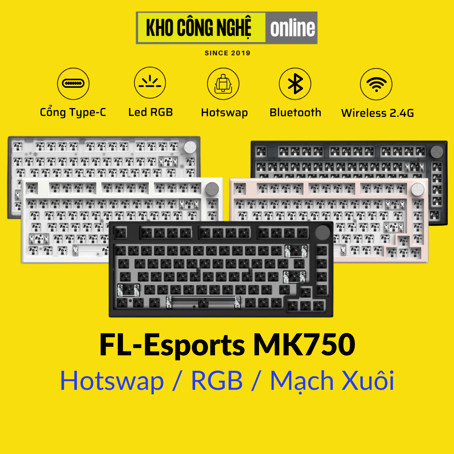 MK750 - Kit bàn phím cơ FL-Esports MK750 3 Mode (Hàng Chính Hãng)