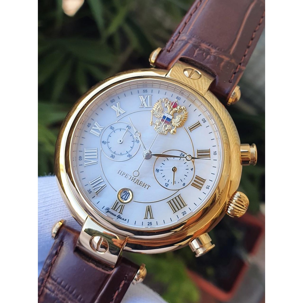 Đồng hồ Tổng thống 14446204 bấm giờ. Đồng hồ Poljot nam máy pin, size mặt 42,5, chống nước 3 ATM, bảo hành 1 năm