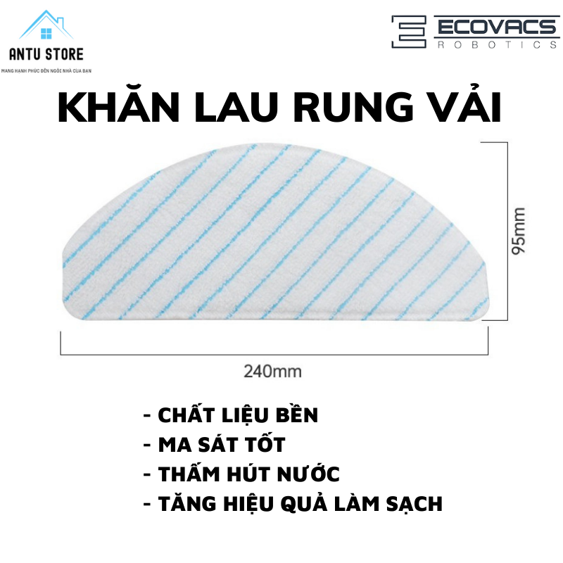 Khăn lau rung Robot hút bụi lau nhà ECOVACS DEEBOT T8 Aivi/ T8 Power/ T8 Max/ T9/ T9 Aivi/ T9 Max