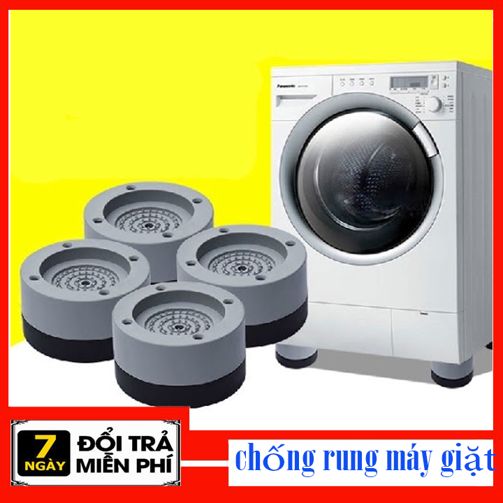 SÉT 4 CÁI ĐẾ KÊ CHÂN MÁY GIẶT CHỐNG RUNG CAO SU CAO CẤP - BỘ 4 ĐẾ CHỐNG RUNG MÁY GIẶT - DỤNG CỤ BẢO VỆ MÁY GIẶT TIỆN LỢI
