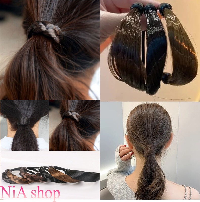 Dây cột tóc bằng tóc giả tết bím dành cho nữ PK085