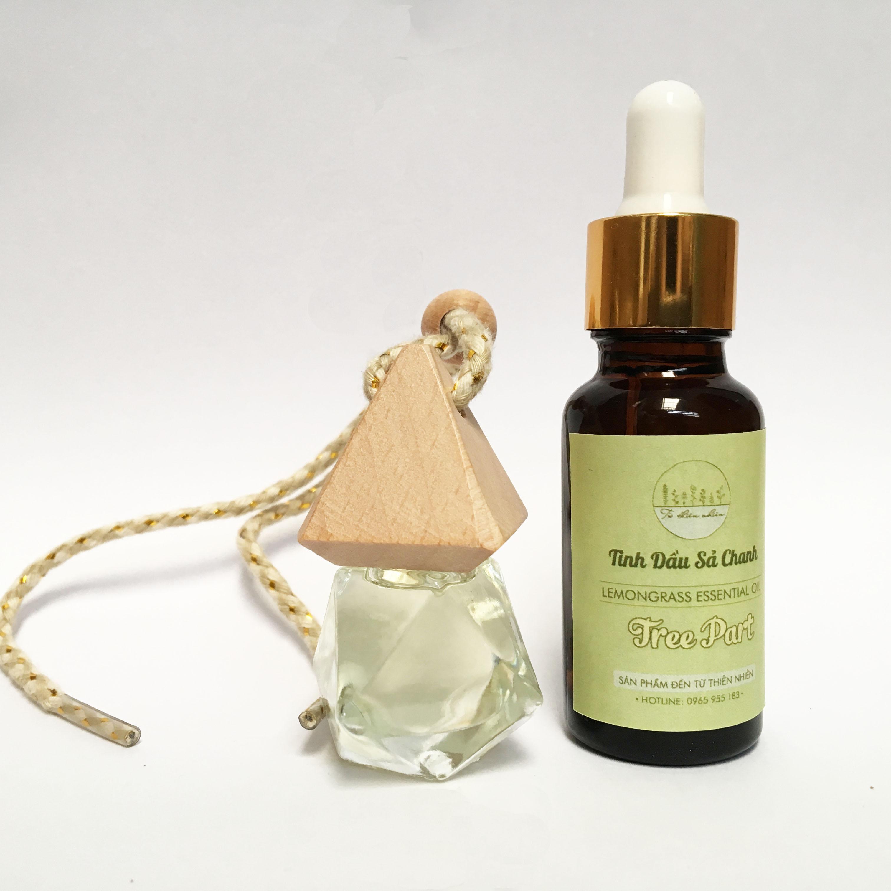 Combo 1 chai tinh dầu Sả chanh nguyên chất 20ml và 1 chai tinh dầu treo xe 8ml (20ml+8ml) Tuthiennhien
