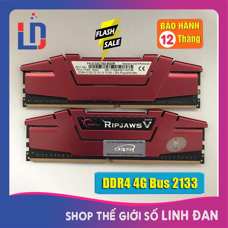 Ram máy tính để bàn 4gb ddr4 bus 2133 gskill/ adata/ kingston hyper/ geil …….- tản nhiệt. - pcr4 4gb