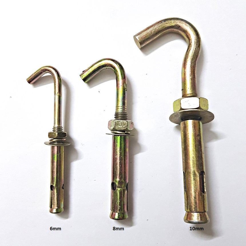 Nở sắt móc,vít nở móc sắt ,tắc kê sắt đầu móc 6.8.10mm
