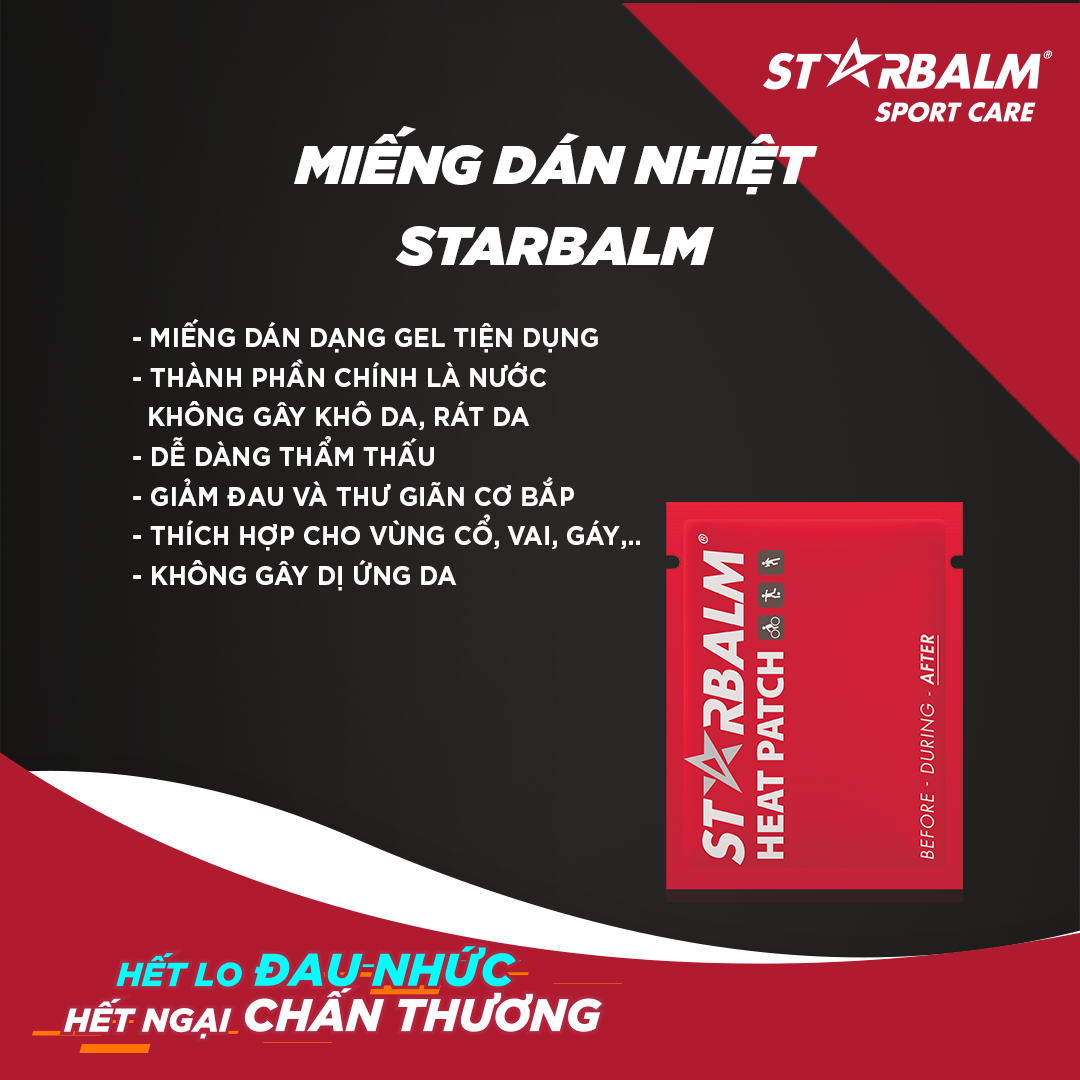 Miếng dán làm ấm cơ Starbalm, 4 miếng/hộp, giảm đau nhức mỏi cơ bắp