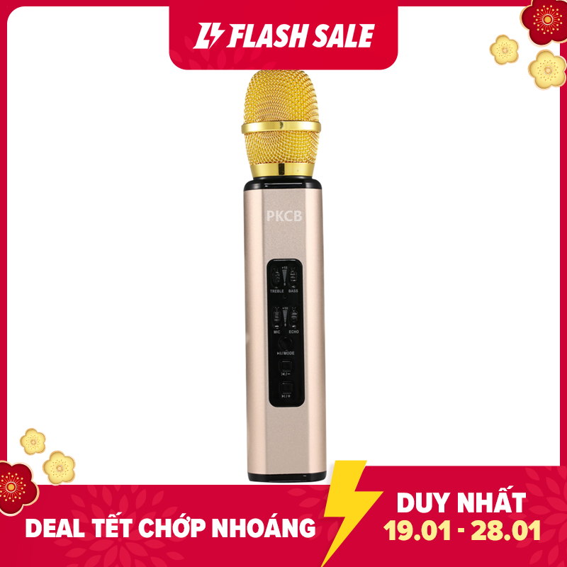 Micro karaoke kèm Loa bluetooth nhập khẩu  cao Cấp PKCB K6 có khe Cắm thẻ nhớ 3 trong 1 Hàng chính hãng