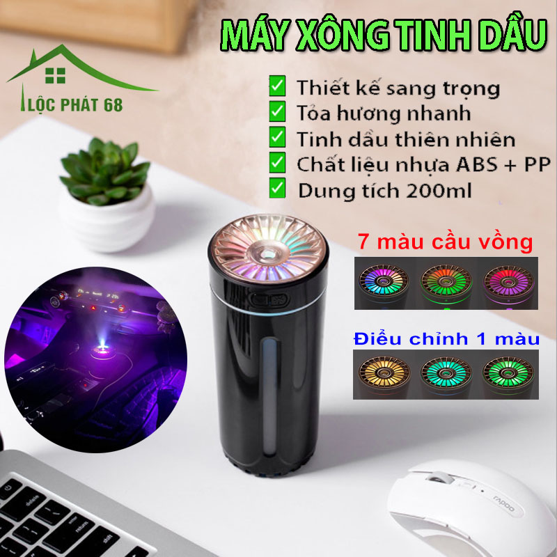 Máy Xông Tinh Dầu Ô Tô Khử Mùi Chống Say Xe - Máy khuếch tán tinh dầu ô tô dung tích 200ml, máy xông tinh dầu phòng ngủ mini, máy khuếch tán ting dầu phòng ngủ cao cấp, máy xông tinh dầu thơm phòng ngủ, phòng khách, phòng làm việc