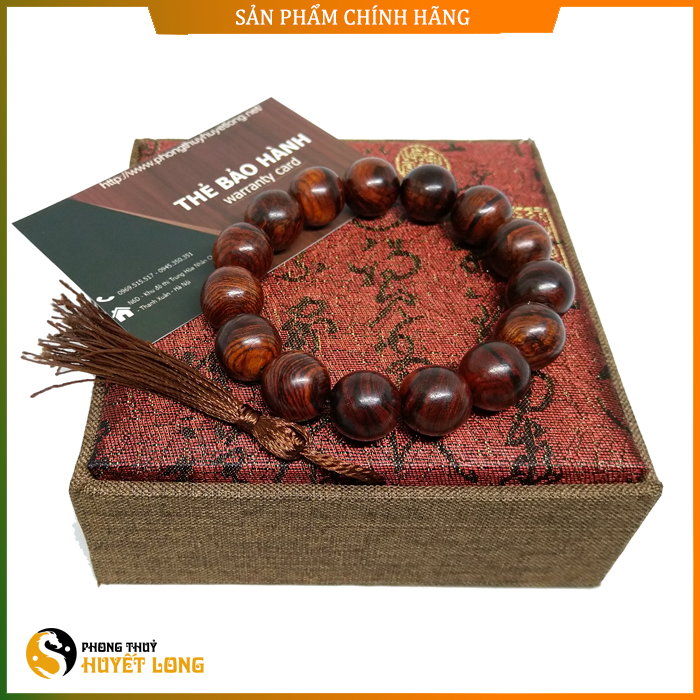 Vòng Tay Gỗ Sưa Đỏ 14Ly - Vòng Tay Phong Thủy Gỗ Xưa
