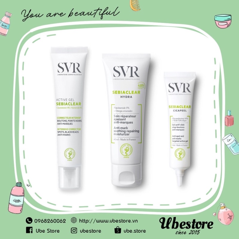 Kem dưỡng giảm mụn svr sebiaclear