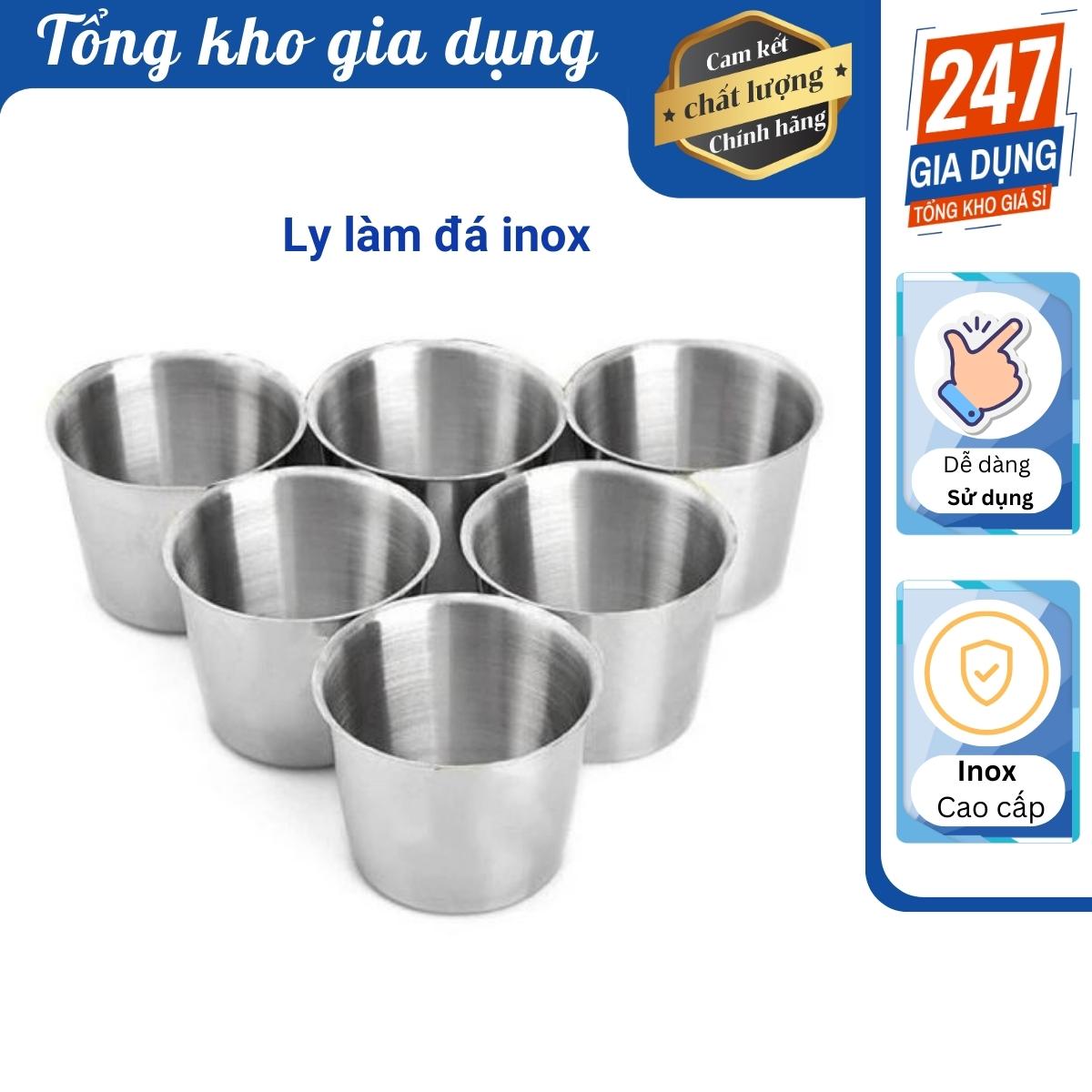 Ly làm đá inox, chung đá