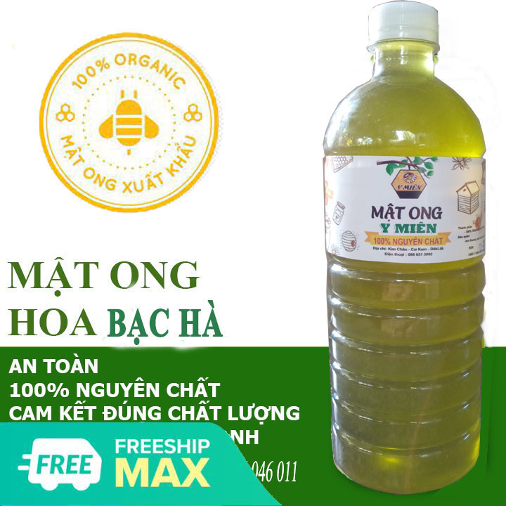[ĐẶC BIỆT] Mật ong hoa bạc hà 1lit (1300gr)  nguyên chất có giấy cam kết đạt chuẩn