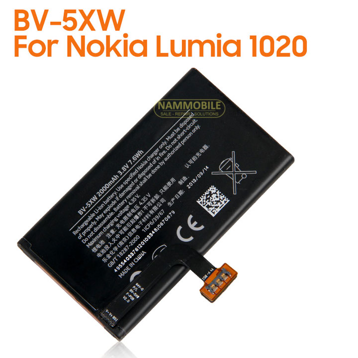 Pin nokia lumia microsoft 1020 bv-5xw 2000mah zin + tặng siu dán pin + freeship