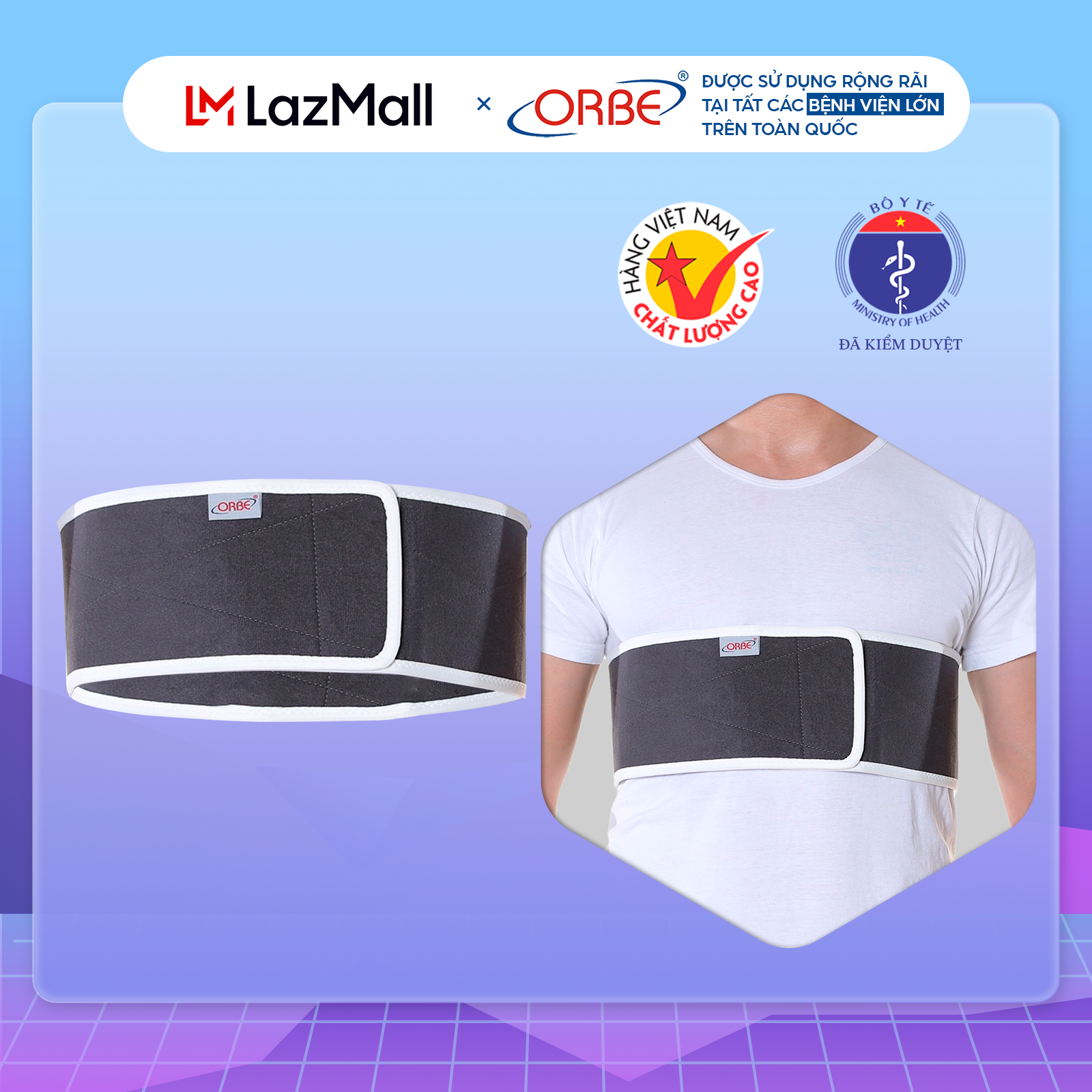 Đai xương sườn orbe h1 hỗ trợ chấn thương xương sườn & cơ liên sườn