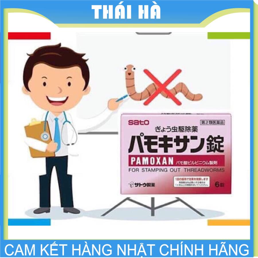 [HCM]Viên Uống Tẩy Giun Pamoxan Sato Hộp 6 Viên Nhật Bản