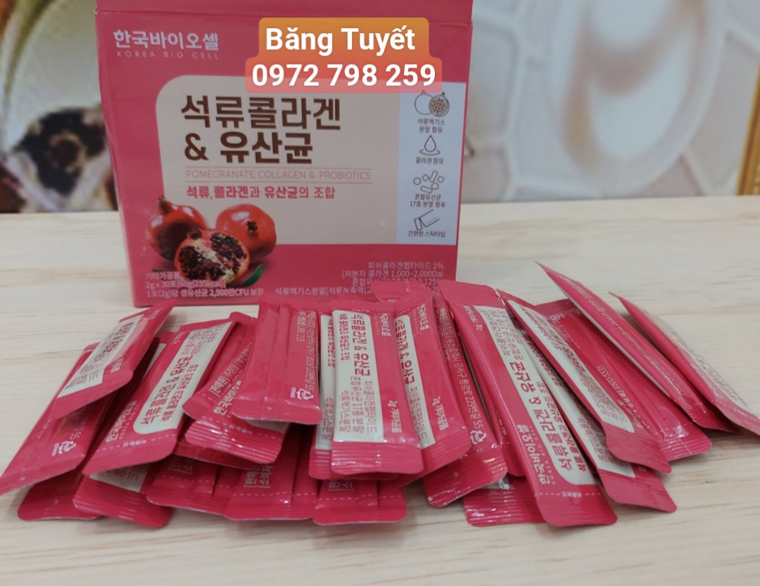 Bột collagen uống lựu đỏ Hàn Quốc 30 Gói