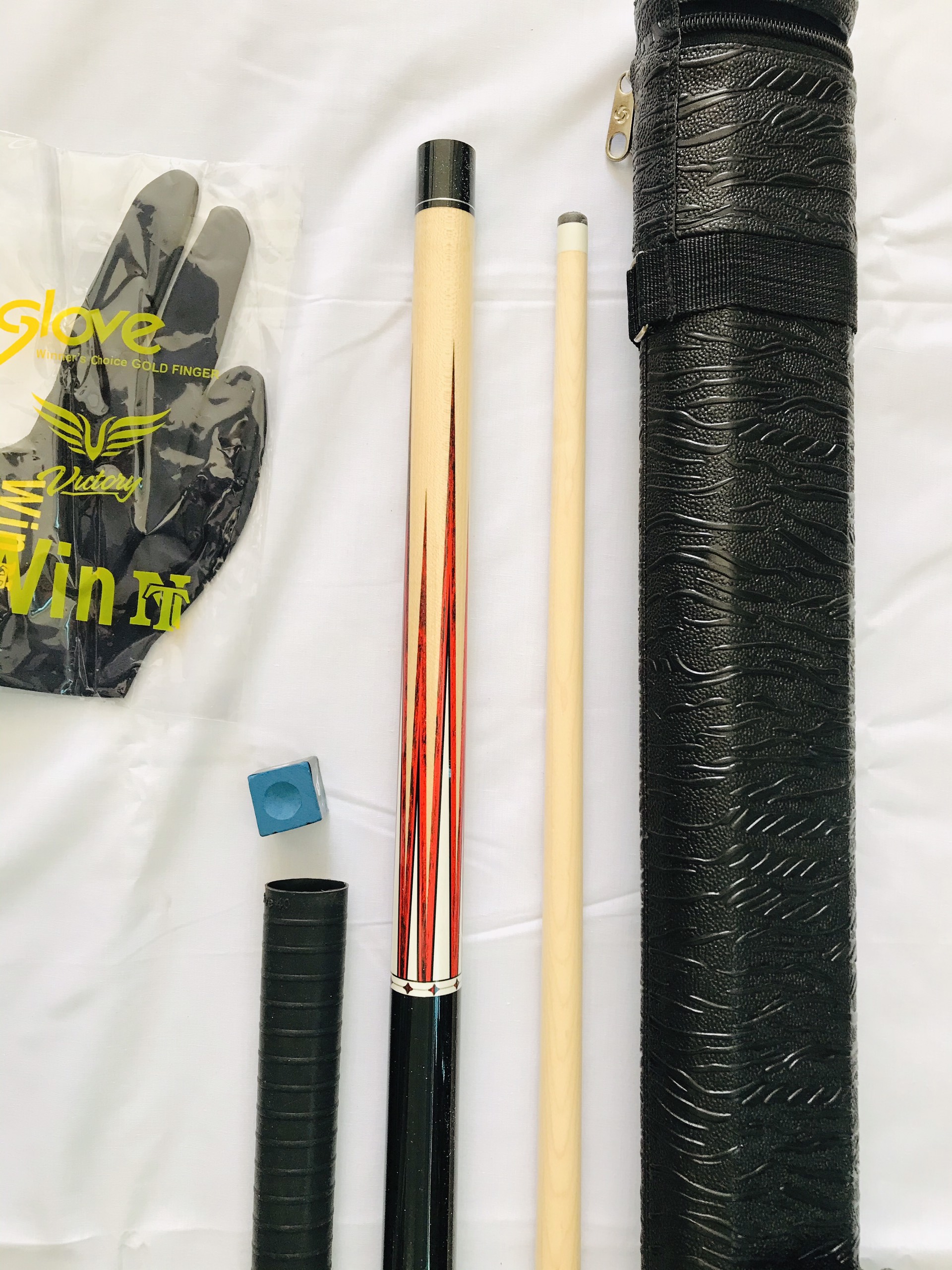 Combo cơ bida líp Adam màu đỏ như hình