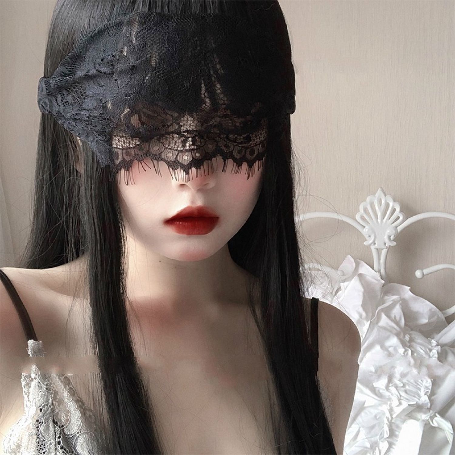 Mặt nạ bịt mắt phối ren xuyên thấu gợi cảm