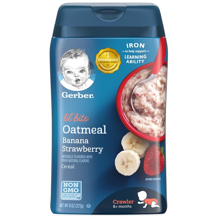 Bột ăn dặm gerber vị trái cây hộp 227gr usa - nhiều vị