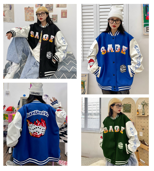 Áo khoác bomber nữ nỉ ngoại xịn sò in hình viên xí ngầu bốc cháy ldbomber175