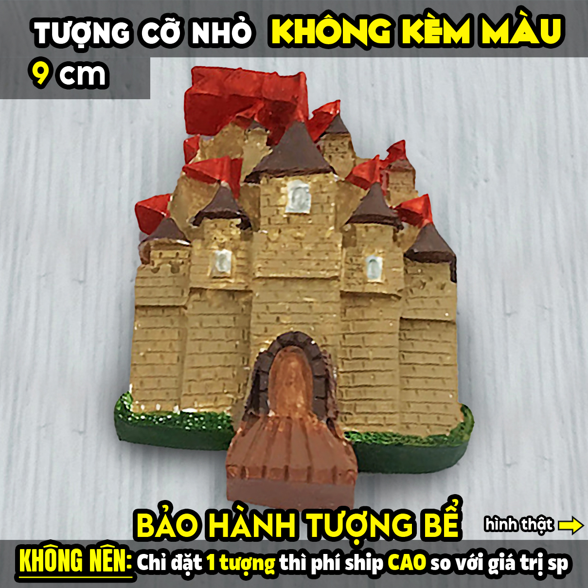 Tượng tô màu chọn mẫu, LÂU ĐÀI 2D, size L, tượng thạch cao (không kèm màu), tô tượng, đồ chơi cho trẻ
