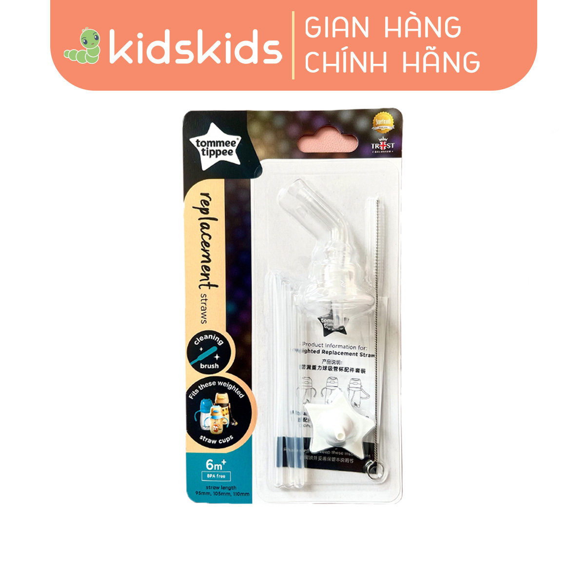 Bộ ống hút chân nặng thay thế cho bình uống nước Tommee Tippee