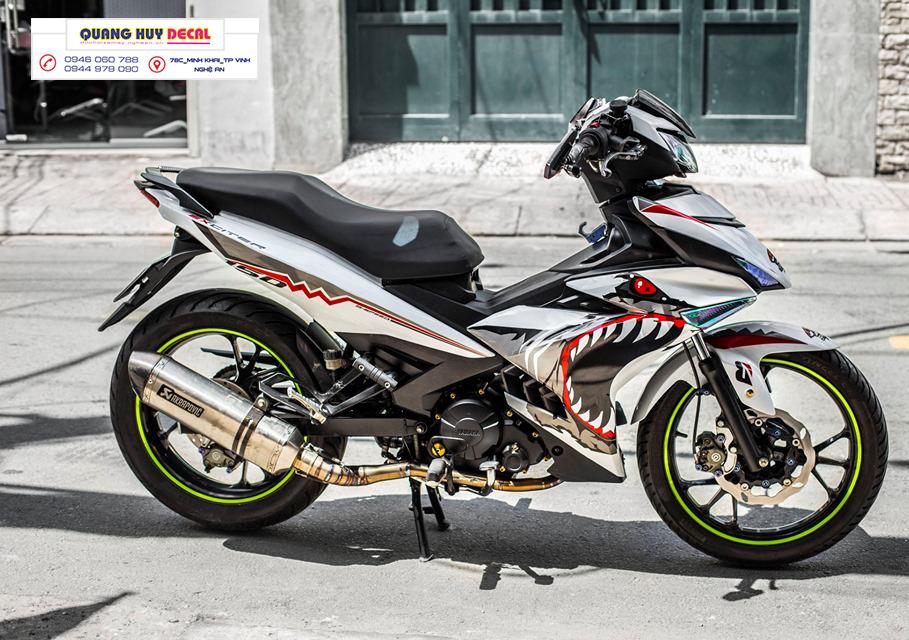 Tem trùm ex 150 cá mập xám trắng shark - Độ dán team trùm decal xe máy ex 150 cá mập xám trắng shark - Team trùm decal xe máy ex 150 rẻ đẹp và chất