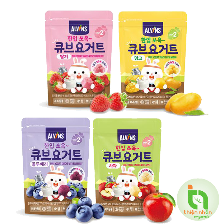 Sữa chua khô sấy lạnh cho bé vị xoài / dâu/ việt quất / táo Alvins 16g
