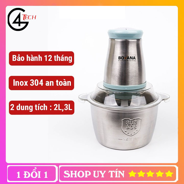 Máy xay thịt, xay sinh tố đa năng bovana - cối xay thịt inox