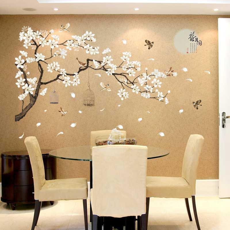 Decal dán tường tết cành mai trắng