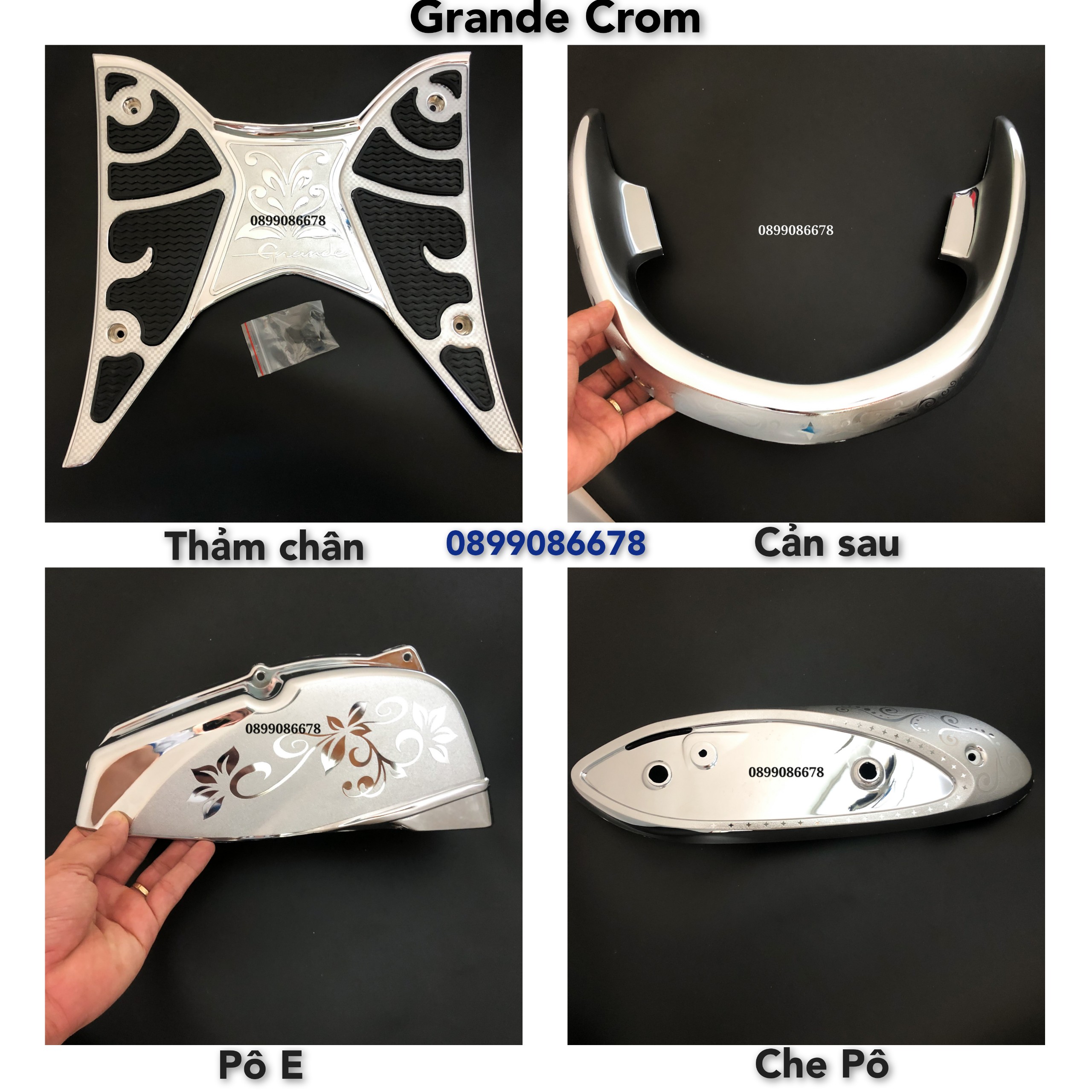 Ốp xe yamaha grande 2019 đến 2021 - nhựa abs xi mạ crom