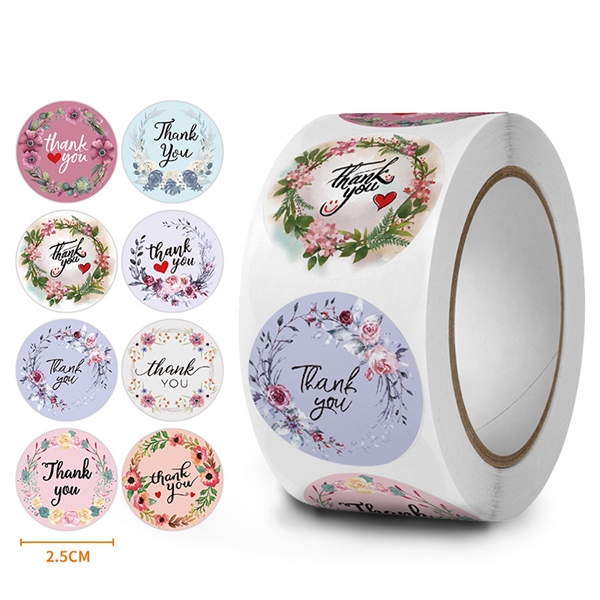 Cuộn 500 miếng tem icon , thanks you pk045