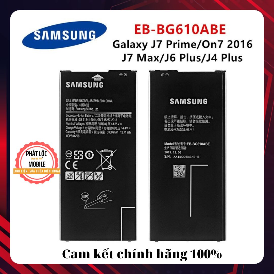 Pin samsung galaxy j7 prime, j4+, j6+ zin chính hãng, dung lượng 3300mah, bảo hành pin samsung galaxy j7 prime 6 tháng, tặng kèm bộ tua vít mở máy