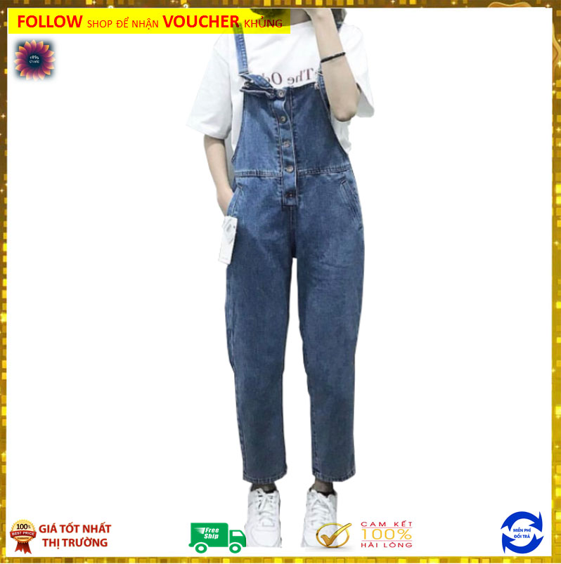 [ Hình Thật ] Yếm Jean Dài Nữ Đẹp - Chất Bò Co Giãn - Kiều Mới Trẻ Trung Năng Động Hottren Amishashop98 Mã 80