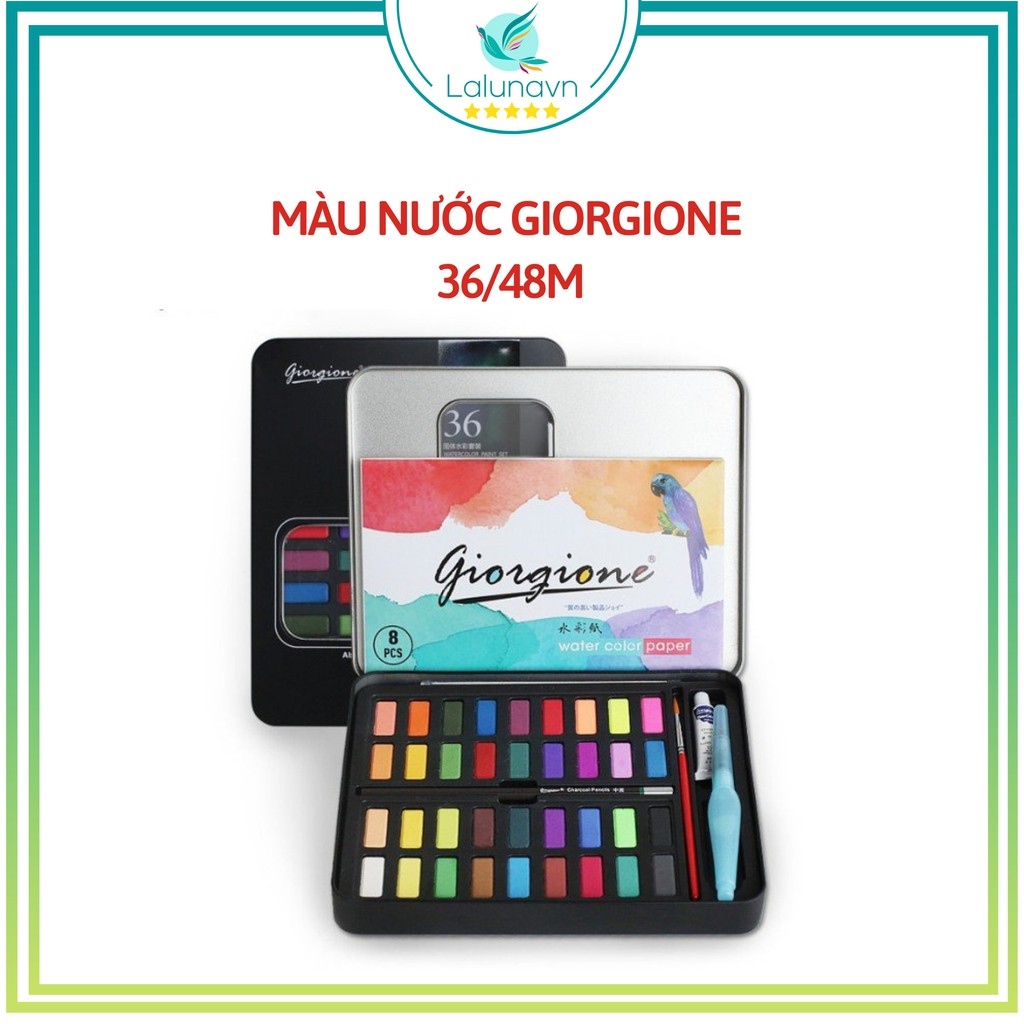 ◆☞ lalunavn màu nước 48 màu giorgione full màu cao cấp màu vẽ viên nén hạnh phúc - b56