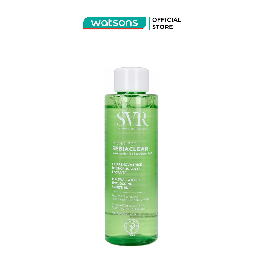 Nước cân bằng svr sebiaclear micro-peel dành cho da dầu mụn 150ml