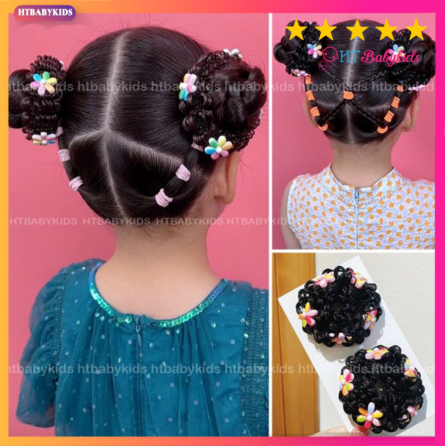 Dây buộc tóc kiểu tóc giả phong cách dễ thương cho bé gái