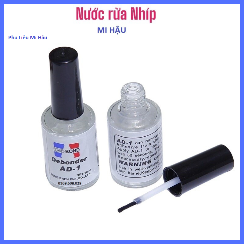 Nước vệ sinh nhíp ad, nước tháo móng giả,chai sáng đá,chai rữa nhíp ad_phụ liệu mi hậu