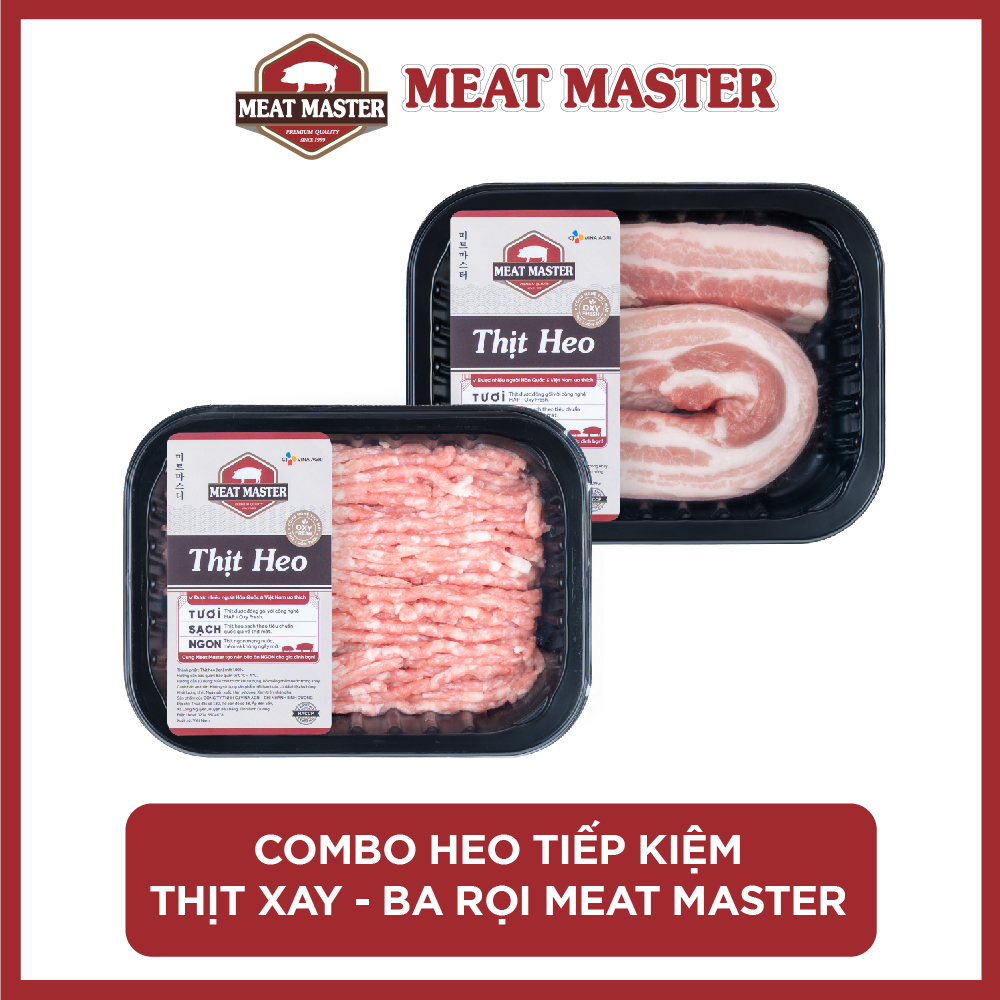 Combo Thịt Heo tiết kiệm Thịt xay - Ba rọi Meat Master - Thịt mát ngon ngọt thịt, mềm mọng -