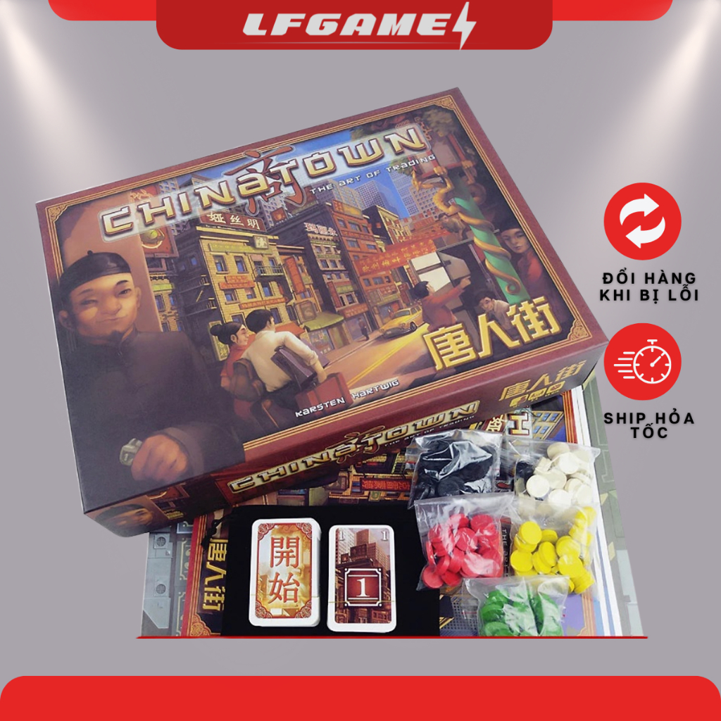 Bộ trò chơi Boardgame Chinatown - Thương gia phố Tàu Board game thẻ bài kinh doanh chiến thuật