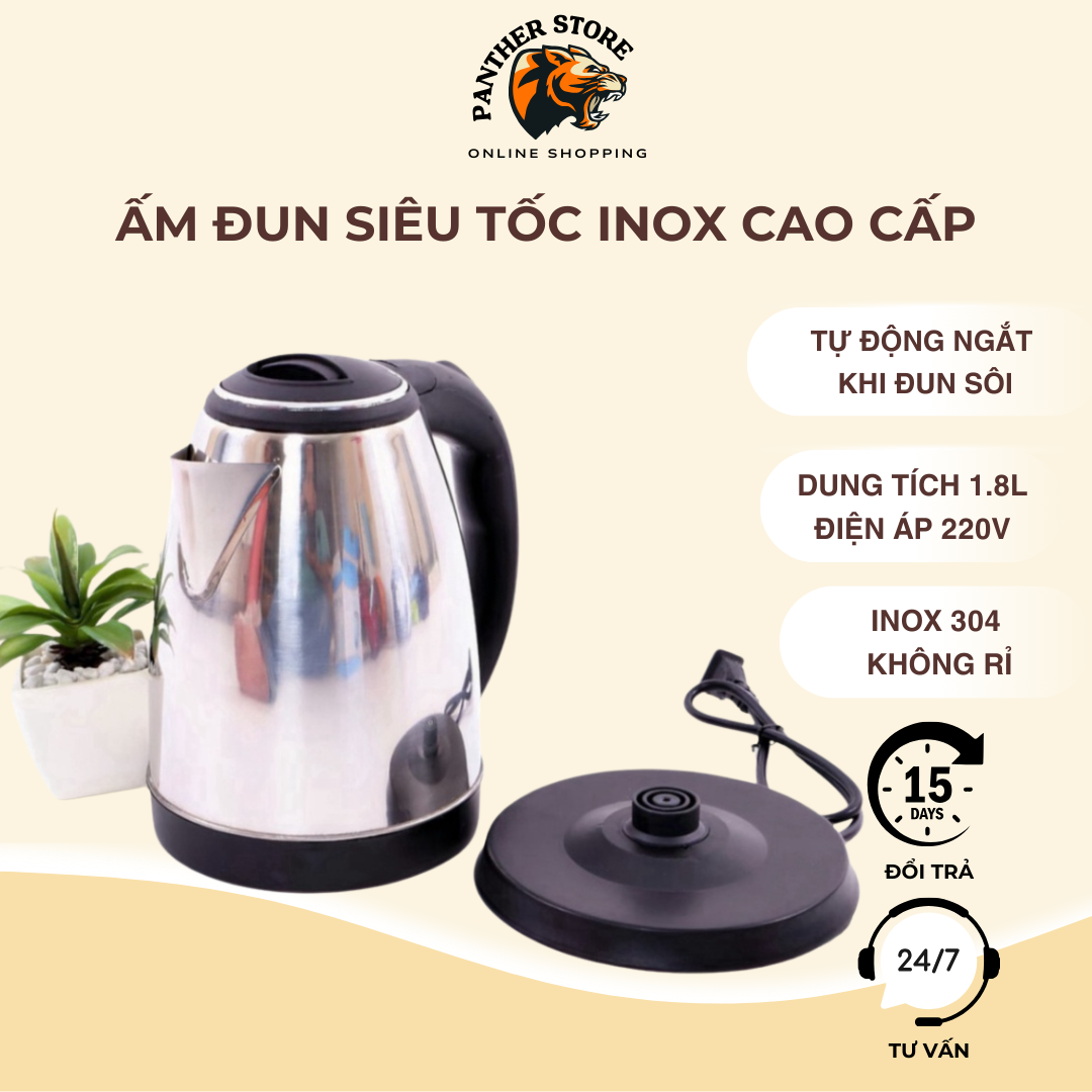 1.8L Insulated Stainless Steel Kettle, Super Fast Water Boiling Kettle Within 5 Minutes, Water Boiler, Kettle