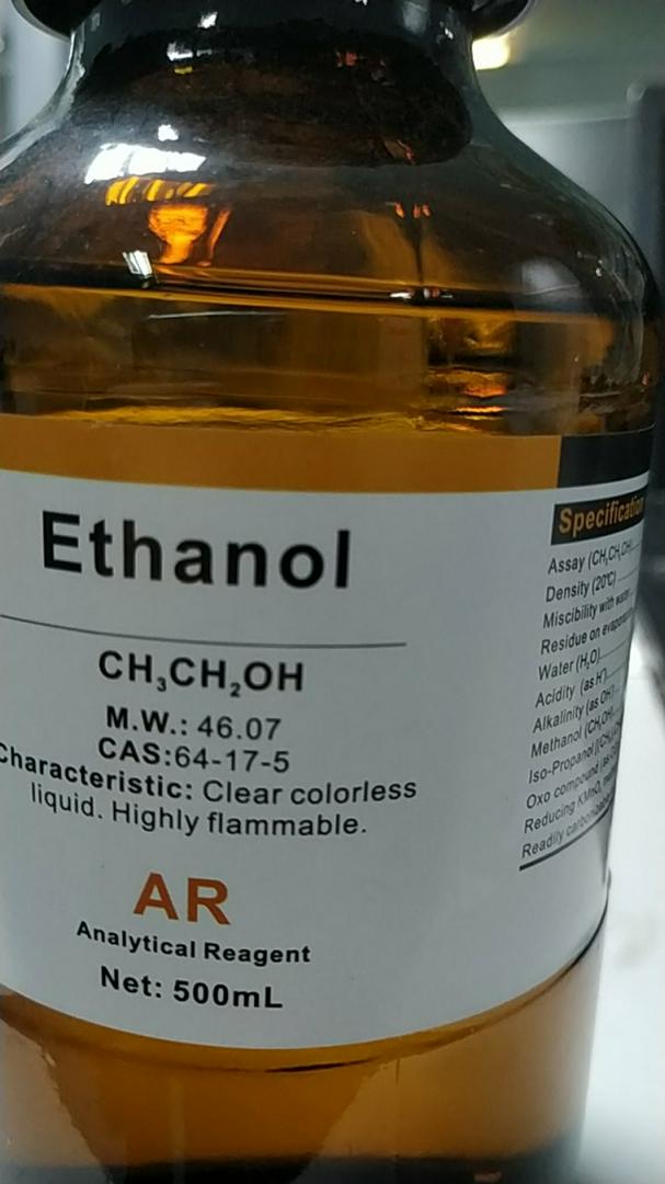 C2H5OH absolute tinh khiết thí nghiệm chai 500ml diệt khuẩn, thí nghiệm